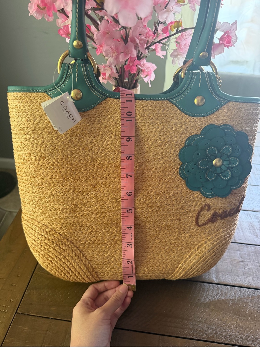 COACH Straw Tote Bag - Picture 5 of 6